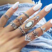 30 Styles Trendy Boho Midi Knuckle Ring Set For Women Crystal Geometric Finger Rings Fashion Bohemian Jewelry