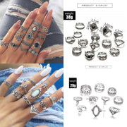 30 Styles Trendy Boho Midi Knuckle Ring Set For Women Crystal Geometric Finger Rings Fashion Bohemian Jewelry