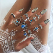 30 Styles Trendy Boho Midi Knuckle Ring Set For Women Crystal Geometric Finger Rings Fashion Bohemian Jewelry