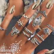 30 Styles Trendy Boho Midi Knuckle Ring Set For Women Crystal Geometric Finger Rings Fashion Bohemian Jewelry