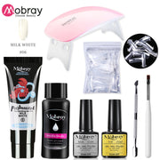 Mobray Poly Nail Gel Set 6W LED Lamp Full Manicure Set Quick Extension Nail Kit Gel Building Poly UV Gels Set For Nails Tool Kit