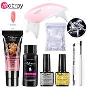 Mobray Poly Nail Gel Set 6W LED Lamp Full Manicure Set Quick Extension Nail Kit Gel Building Poly UV Gels Set For Nails Tool Kit