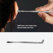 360° Ear Scoop Portable Spiral Stainless Steel Earpick Curette Ear Wax Remover Spring Ear Clean