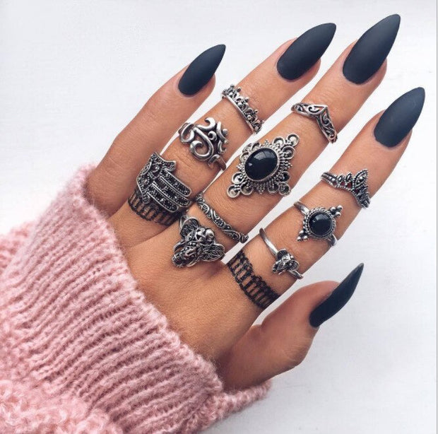 30 Styles Trendy Boho Midi Knuckle Ring Set For Women Crystal Geometric Finger Rings Fashion Bohemian Jewelry