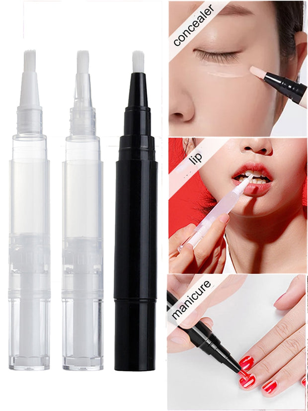 5ml Empty Nail Oil Pen with Brush Tip Transparent Twist Pen Cosmetic Lip Gloss Container Applicators Eyelash Growth Liquid Tube