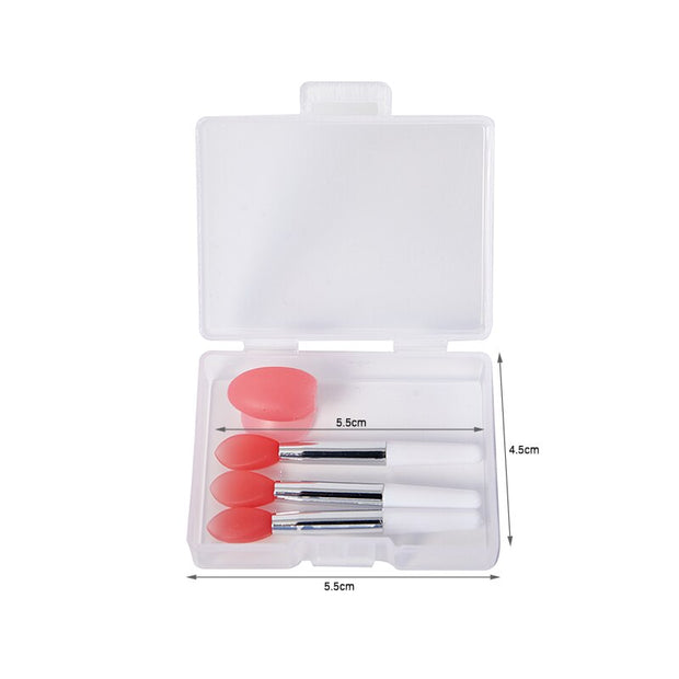 3Pcs Soft Silicone Lip Balms Lip Mask Brush  Lipstick Gloss Lip Mask Brush Pen With 2 Anti-lost Cover For Lip Care Makeup Use