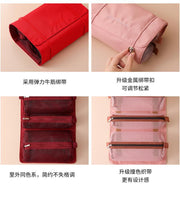 4PCS /set Folding Cosmetic Bag for Women Mesh Separable Rolling Pouch Ladies Foldable Nylon Bag Rope Makeup Organizers Portable